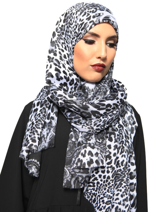 Scarf print grey