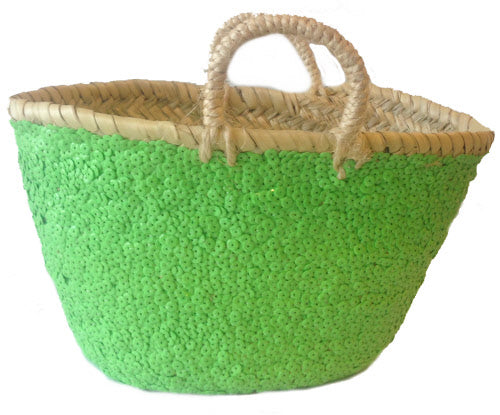 Green sequin basket