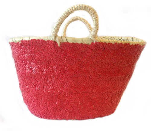 Red sequin basket
