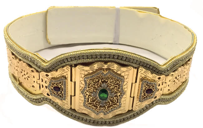 Gold Belt with Rhinestones and Skali