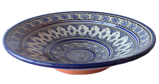 Steingutschale blau 35 cm
