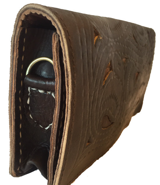 Dark Brown Clutch in 100% leather M