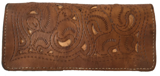 Brown 100% leather clutch