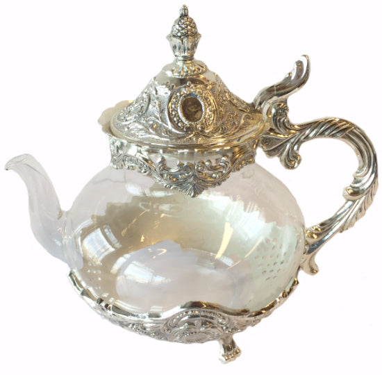 Théière en verre transparente