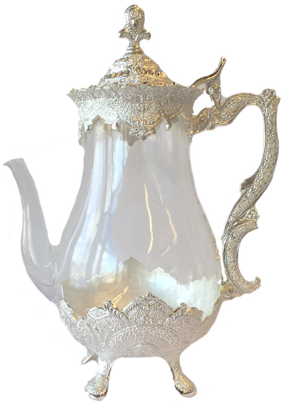 Glass teapot tall transparent