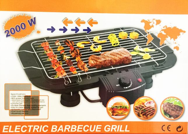 Elektrische tafelbarbecue 2000 W – grill met thermostaat en vetopvangbak