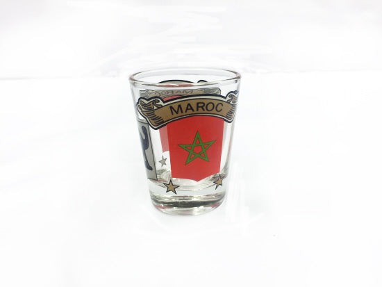 Kleine glas met Marokkaanse vlag
