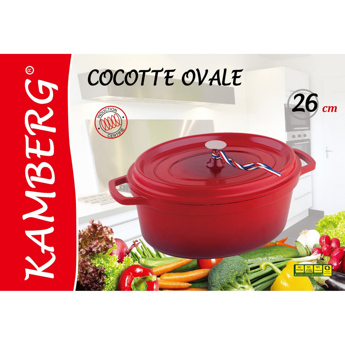 Cocotte ovale – Cocotte Ø 26 cm Ronde Rouge Flammée