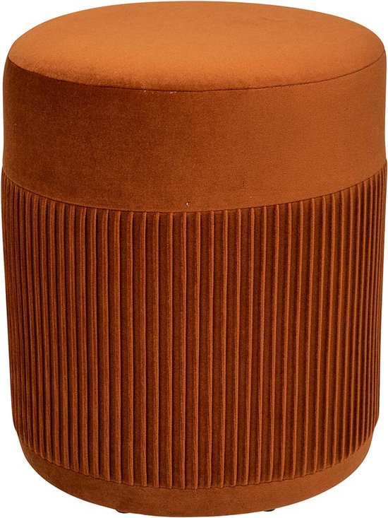 Samthocker Ø 31 cm Jacqueline Orange