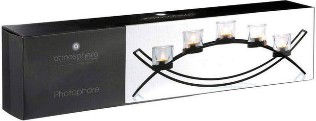 Kaarshouder Atmosphera Tealight Metaal (55 x 13, 5 x 9 cm)