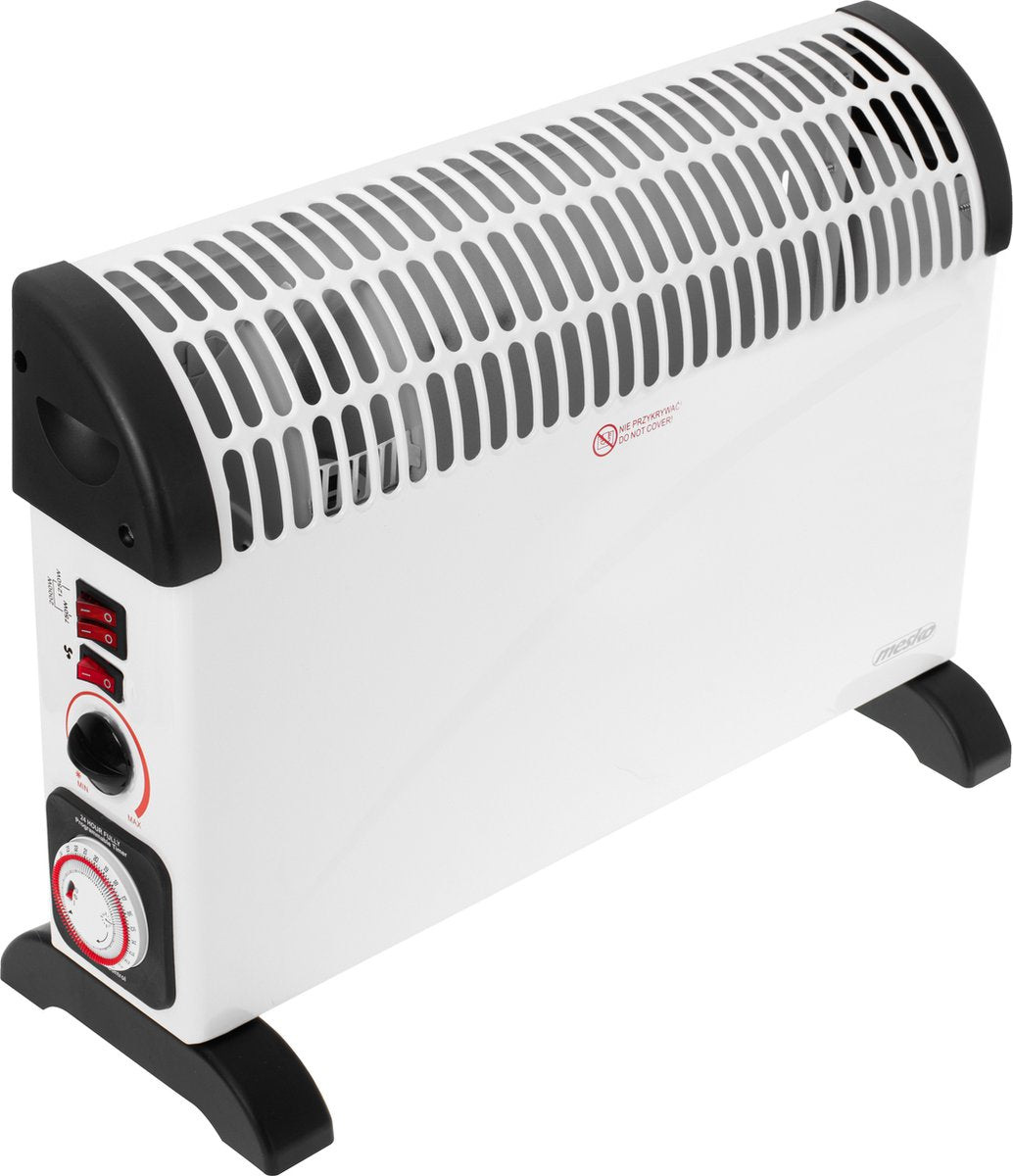 Mesko Elektrische Konvektorheizung - 3 Heizstufen - 2000W - Bis zu 20m² - Weiß - Einstellbarer Thermostat