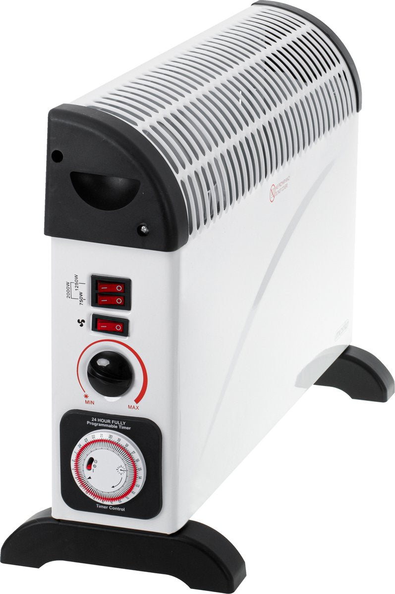 Mesko Elektrische Konvektorheizung - 3 Heizstufen - 2000W - Bis zu 20m² - Weiß - Einstellbarer Thermostat