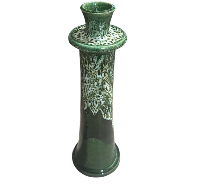 Marokkaanse kandelaar groen/wit druipglazuur – handgemaakt aardewerk, 23–32 cm – foto 2