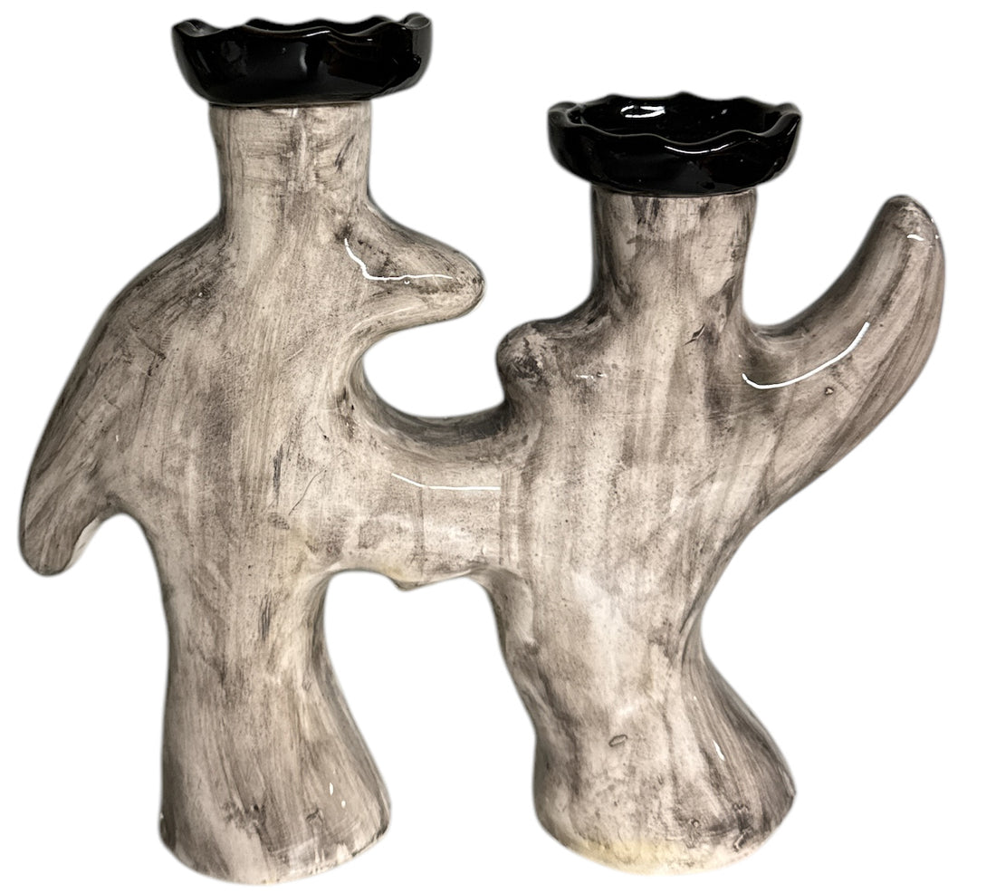 Handmade Moroccan Candlestick with Organic Design