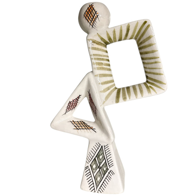 Handmade Moroccan Vase / Candle Holder with Abstract Geometric Design