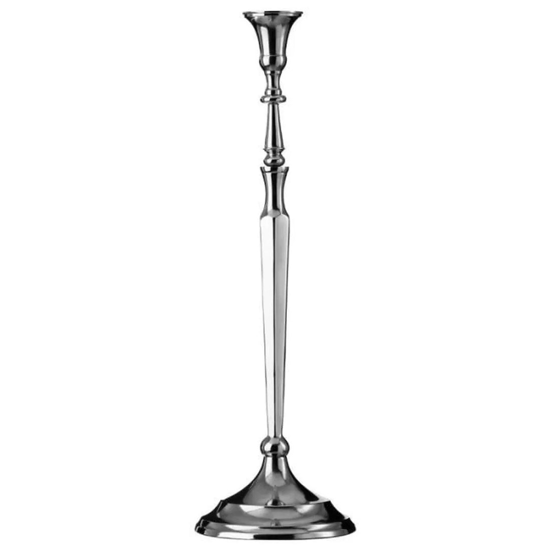 Silver metal candlestick height 45 cm