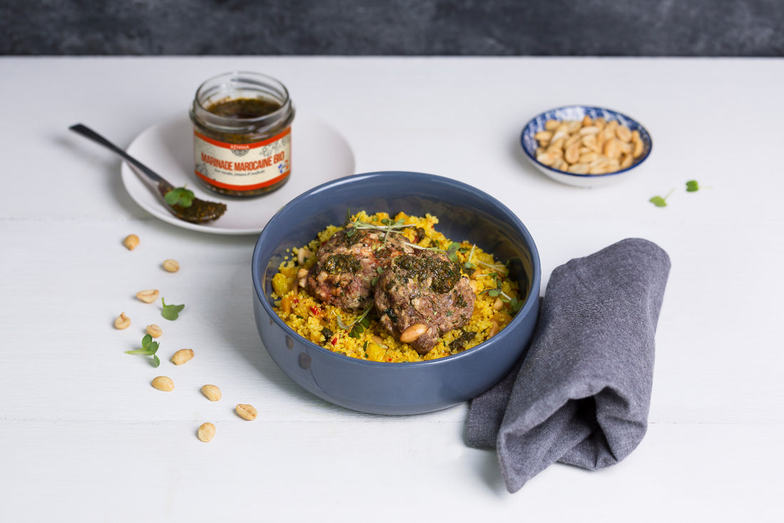 Organic Moroccan chermoula marinade for meat and fish