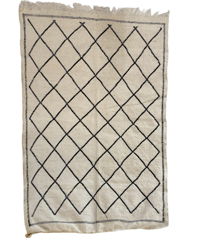 Platgeweven Marokkaans berber kelim tapijt – handgeweven wol, 145 x 95 cm – foto 2