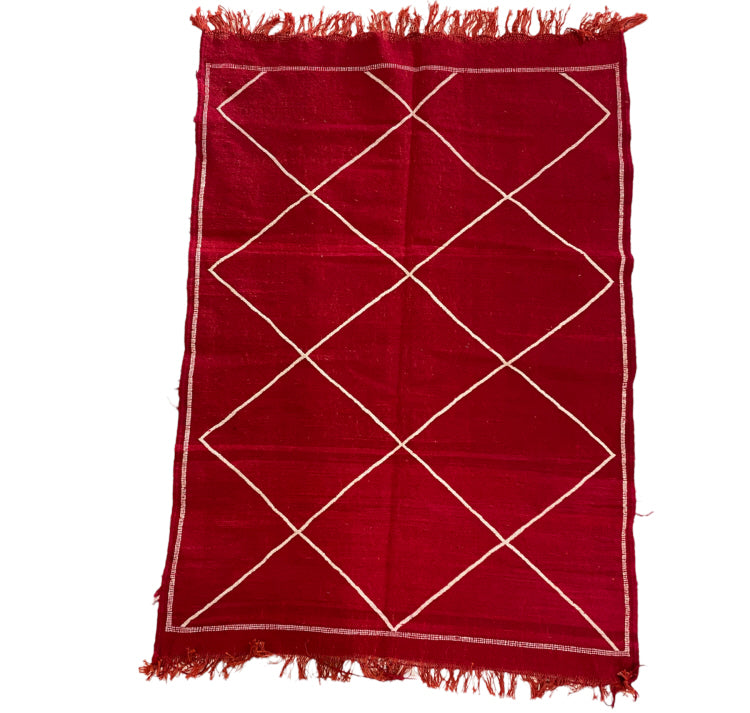 Marokkaanse kelim vloerkleed rood 150 x 95 cm