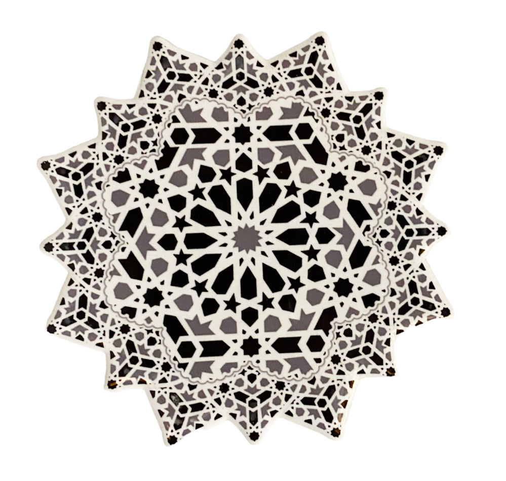 Ceramic geometric mosaic coaster