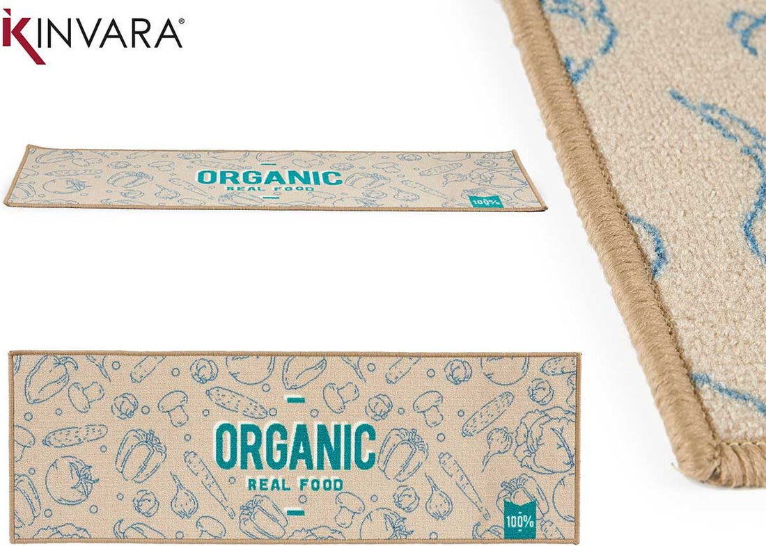 Keukenloper Organic Real Food – beige/groen, 40 x 120 cm – foto 3