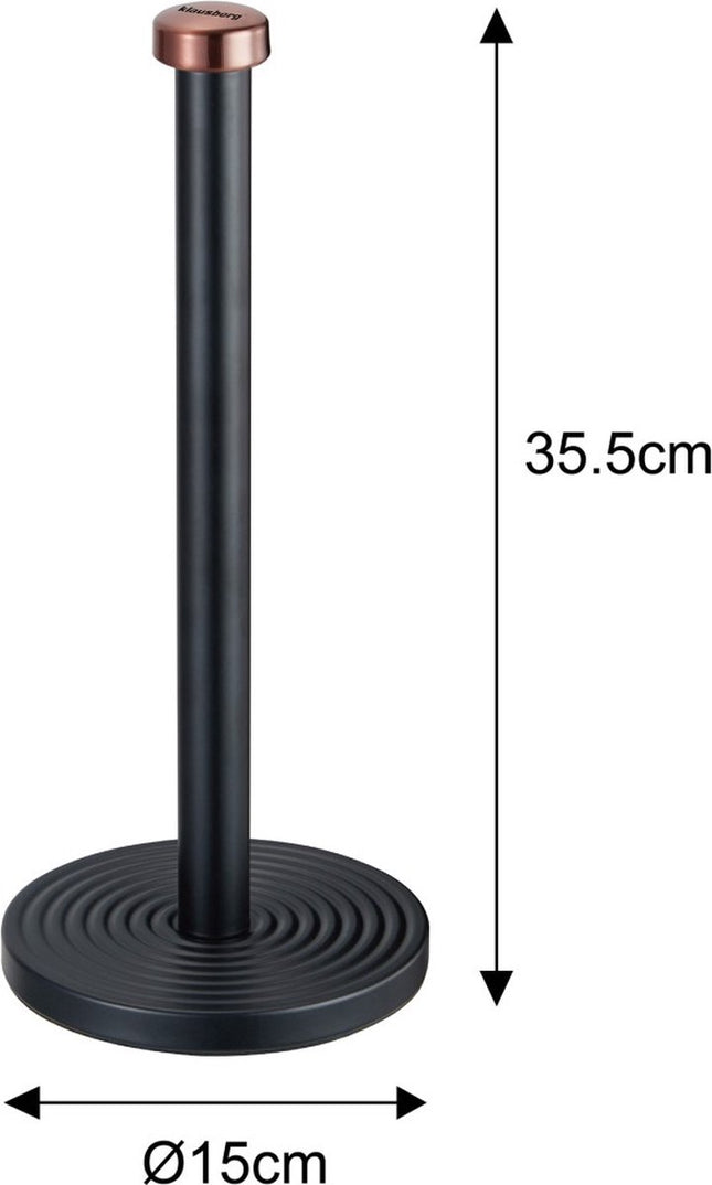 Klausberg 7715 - Küchenrollenhalter schwarz - 15 x 35,5 cm