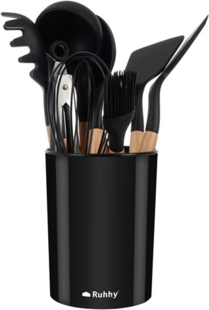 Ensemble de cuisine 12 pièces - Silicone et bois de qualité supérieure