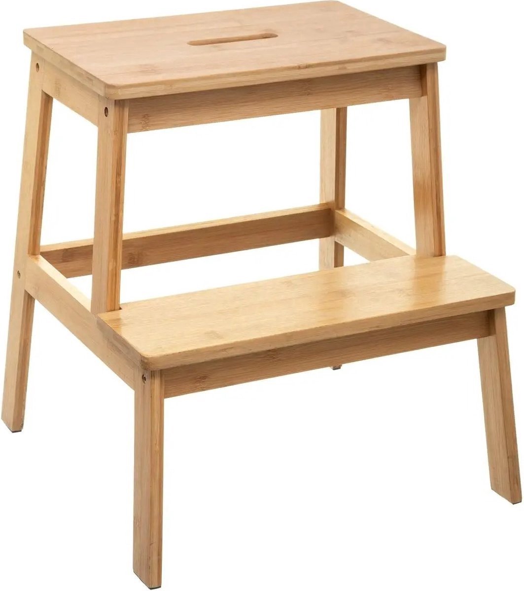 Bamboe keukentrapje met 2 treden 47 cm