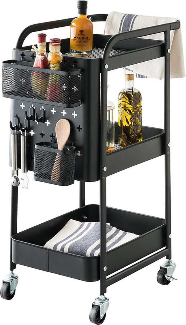 Kitchen trolley black incl. accessories