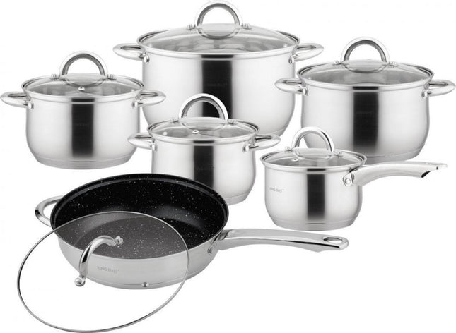 Kinghoff KH4457 Topfset - 12-teilig - Edelstahl - Alle Herdarten