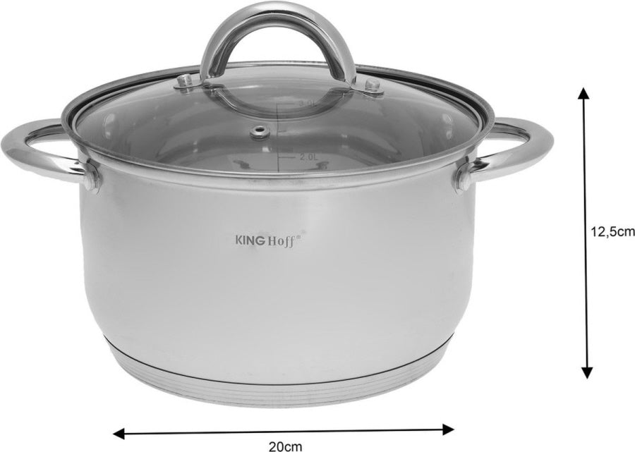 Kinghoff KH4457 Pannenset - 12-delig - RVS - Alle warmtebronnen