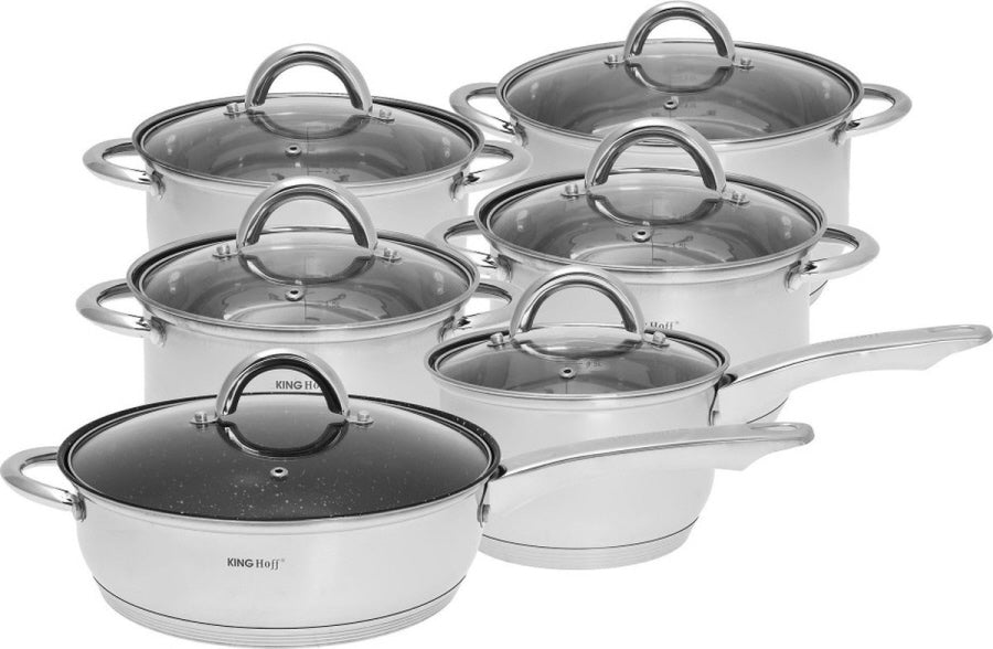 Kinghoff KH4457 Pannenset - 12-delig - RVS - Alle warmtebronnen