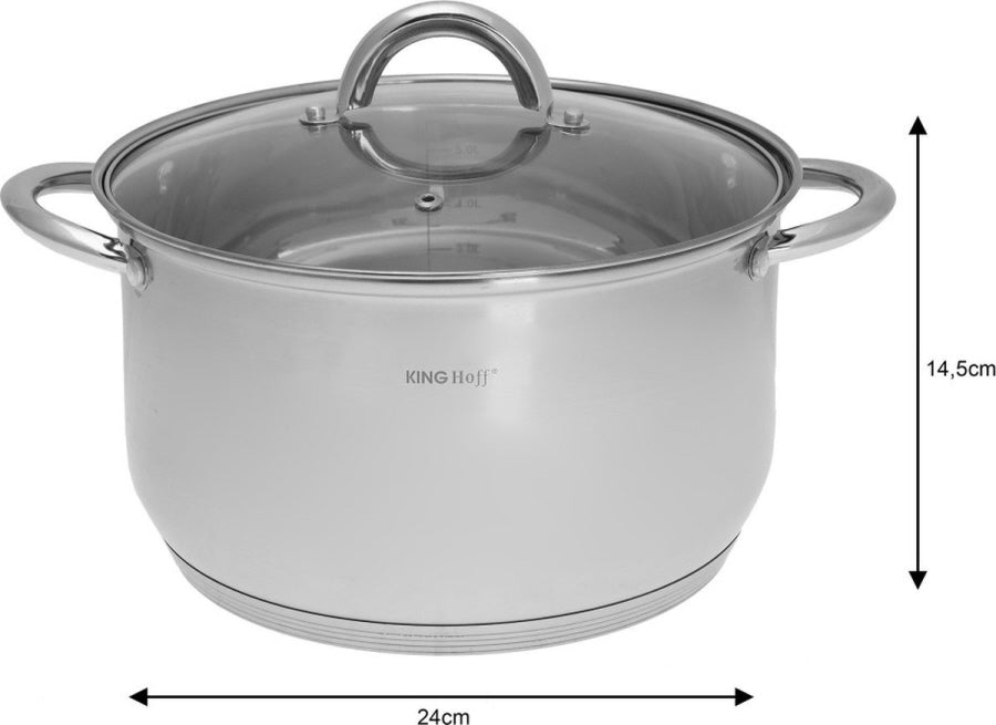 Kinghoff KH4457 Pannenset - 12-delig - RVS - Alle warmtebronnen