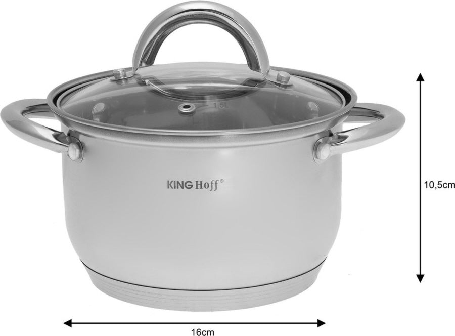 Kinghoff KH4457 Pannenset - 12-delig - RVS - Alle warmtebronnen