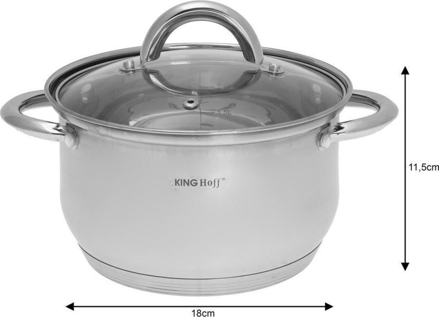 Kinghoff KH4457 Pannenset - 12-delig - RVS - Alle warmtebronnen
