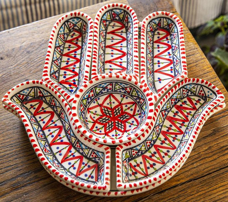 Khamsa-Schale und Servierset