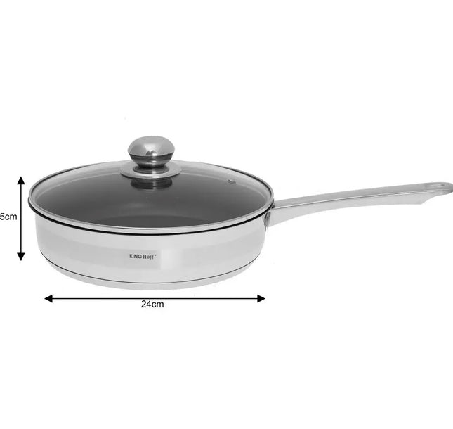 Kinghoff RVS braadpan met deksel – Ø 24 cm, voor alle kookplaten – foto 2