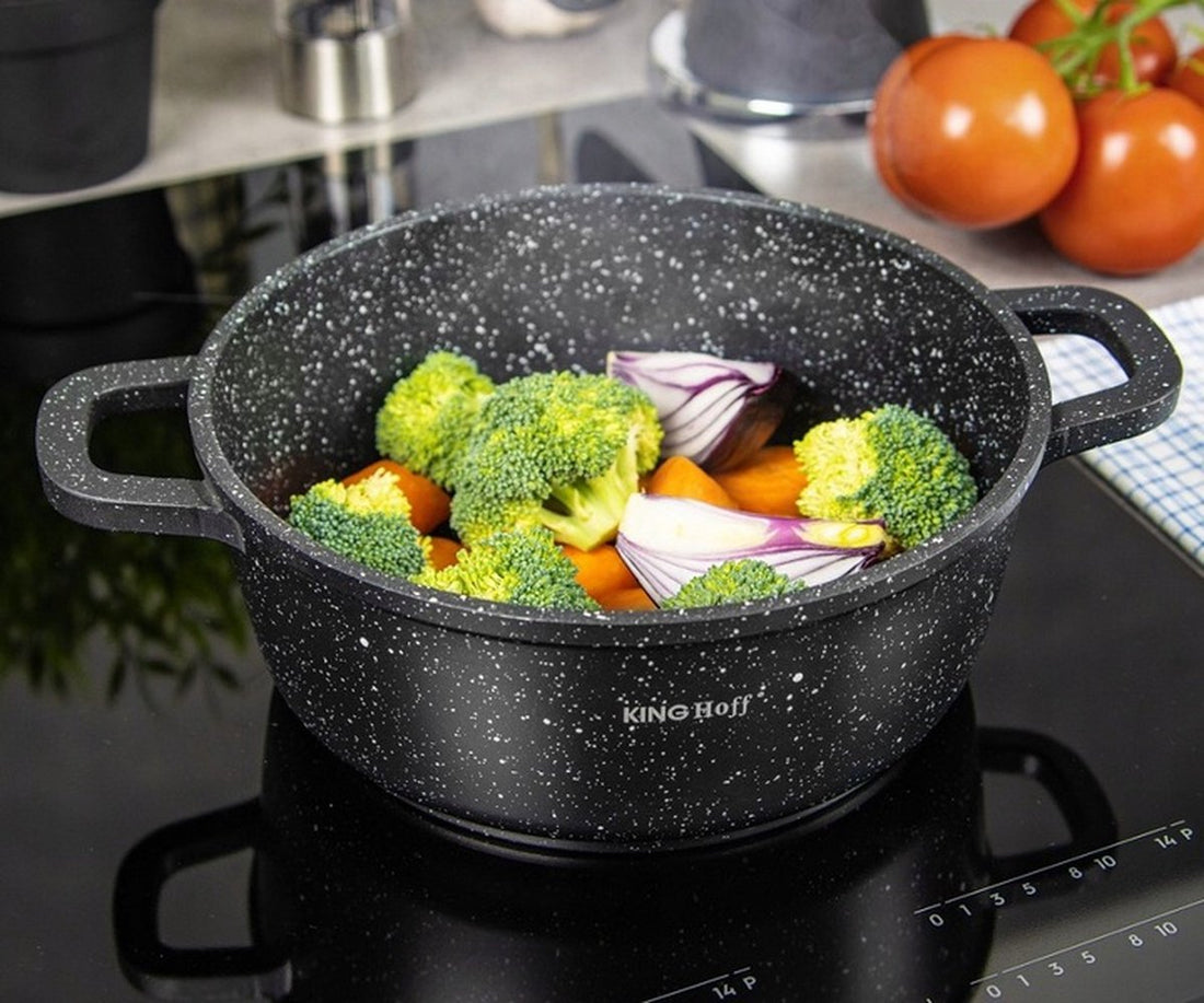 Kinghoff braadpan met aromaknop – marmerlaag, inductie, Ø 22 tot 28 cm – foto 3