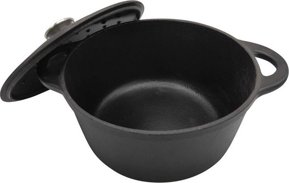 Gietijzeren pan - zwart - 22 cm - 2. 4 liter