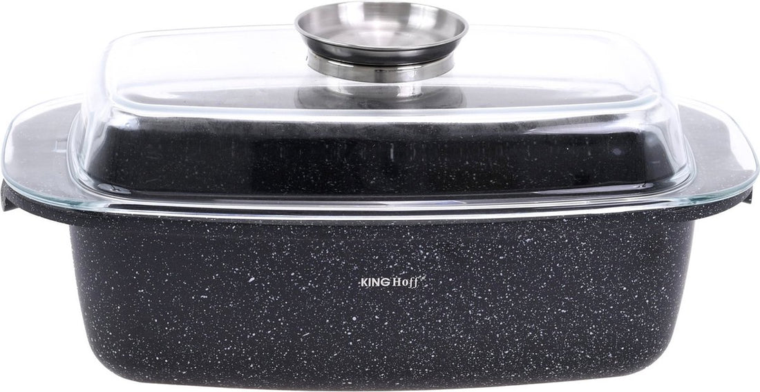 Kinghoff 1608 - Braadpan - Marmer - met deksel - 5. 5 liter