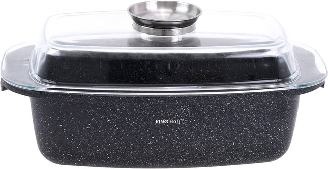Kinghoff 1608 - Braadpan - Marmer - met deksel - 5. 5 liter