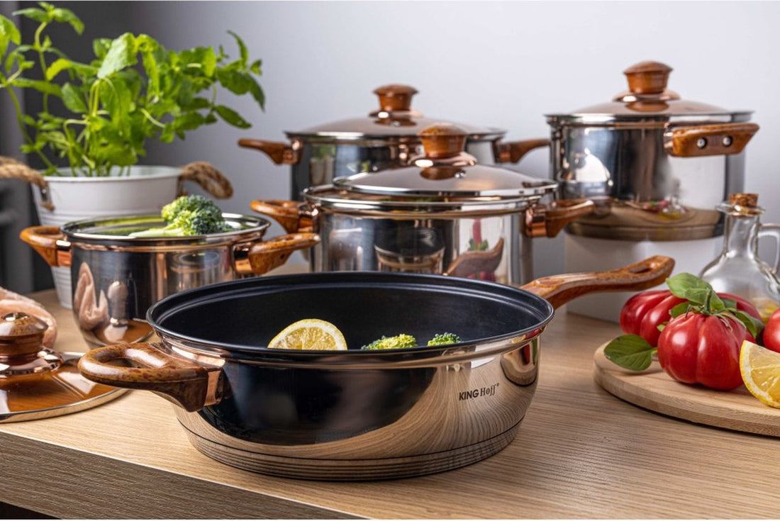 Kinghoff 1768 - Cookware set - 12-piece - high-quality stainless steel - thermal base