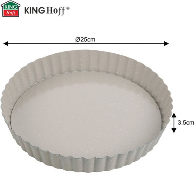 Kinghoff KH-1969 quiche- en taartvorm met losse bodem – Ø 25 cm, marmermotief – foto 2