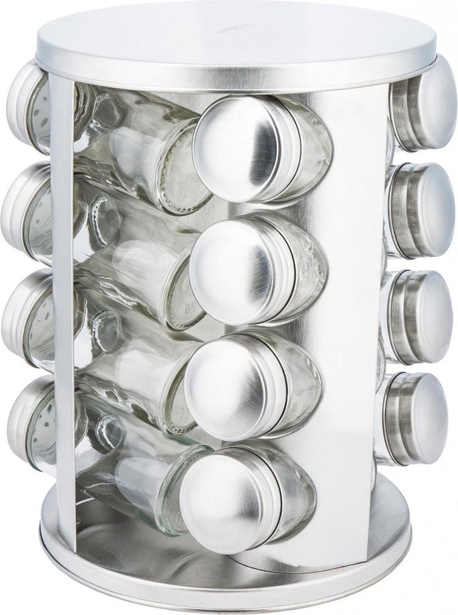 Kinghoff spice rack - Stainless steel - 17-piece