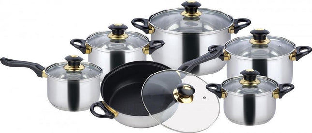 Kinghoff KH4441 Cookware Set - 12-piece - Stainless Steel - Suitable for all heat sources