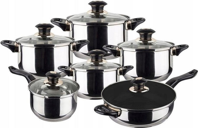 Kinghoff KH4441 Cookware Set - 12-piece - Stainless Steel - Suitable for all heat sources
