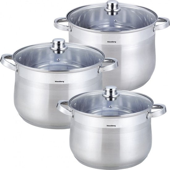 Kinghoff 6-teiliges Suppentopf-Set - Kochtopf - Suppentopf - 7 / 8,6 / 10,7 Liter