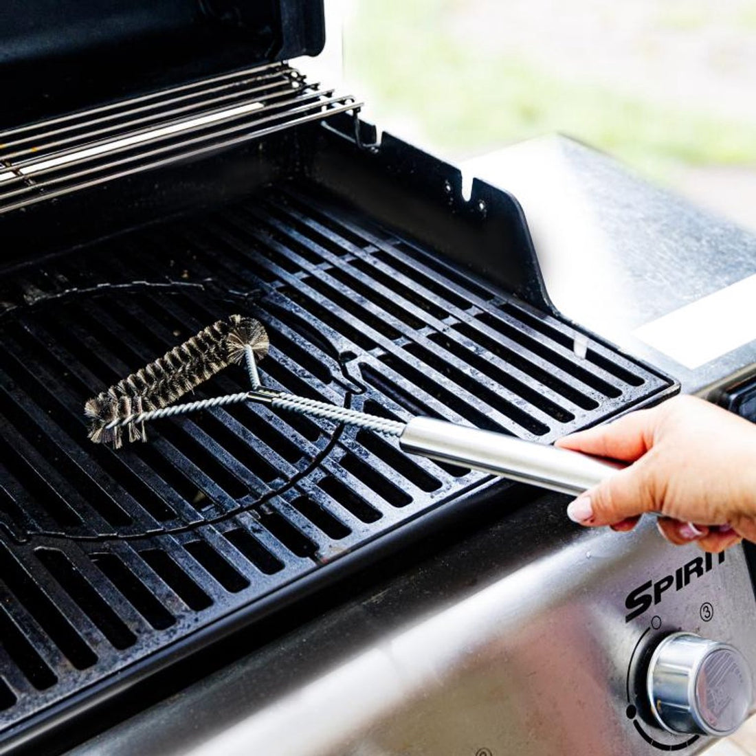 Kinghoff KH-1915 Grill Brush – Stainless Steel Barbecue Cleaning Brush 41.5 cm – Suitable for Gas, Charcoal and Electric Grills