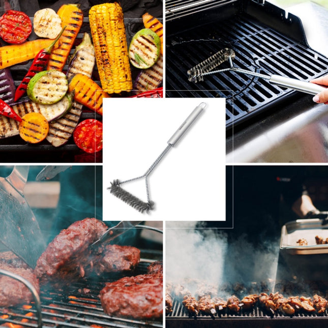Kinghoff KH-1915 Grill Brush – Stainless Steel Barbecue Cleaning Brush 41.5 cm – Suitable for Gas, Charcoal and Electric Grills