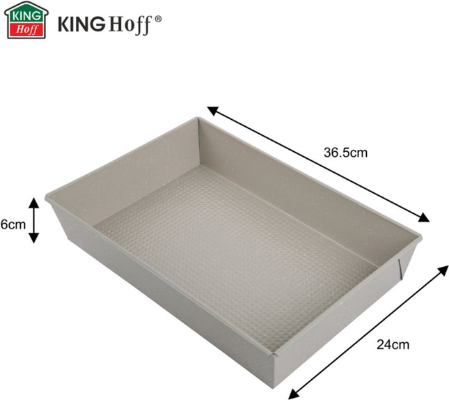 Kinghoff KH-1975 Rechteckige Backform – 36,5 x 24 cm – Beige